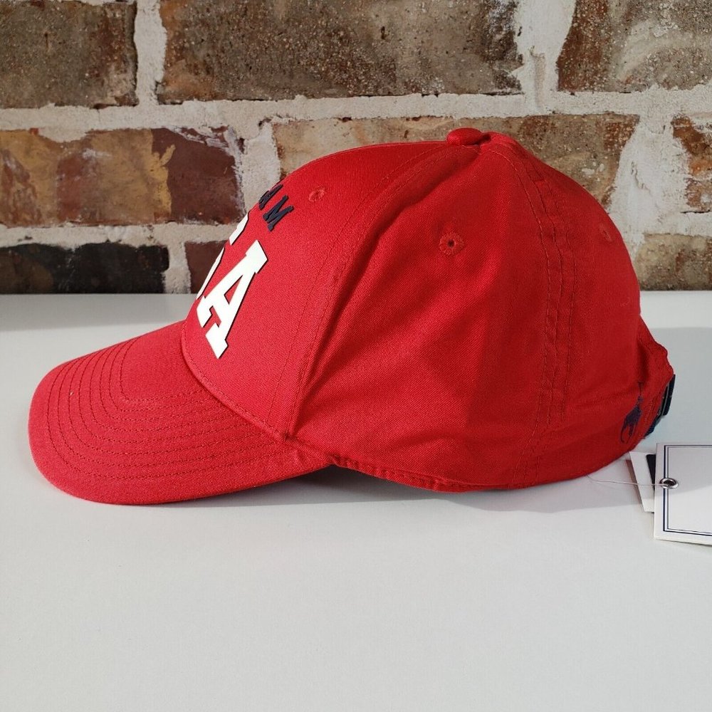 Polo Ralph Lauren Team USA Olympics Red Adjustable Cap Hat New - Picture 6 of 9